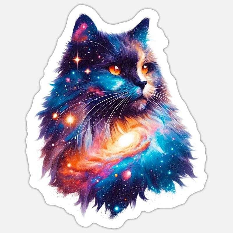 Katze - Sticker Größe S (10 x 10 cm) - Mattweiß