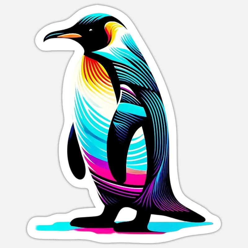 Pinguin - Sticker Größe S (10 x 10 cm) - Mattweiß