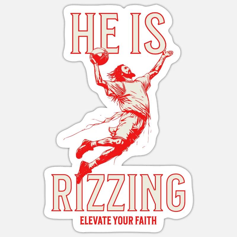 Jesus Slam Dunking Easter Fun Sticker size S (10 x 10 cm)