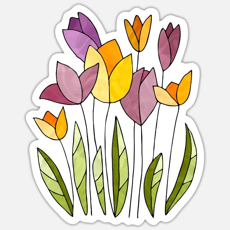Fleur - Sticker taille S (10 x 10 cm) - blanc mat