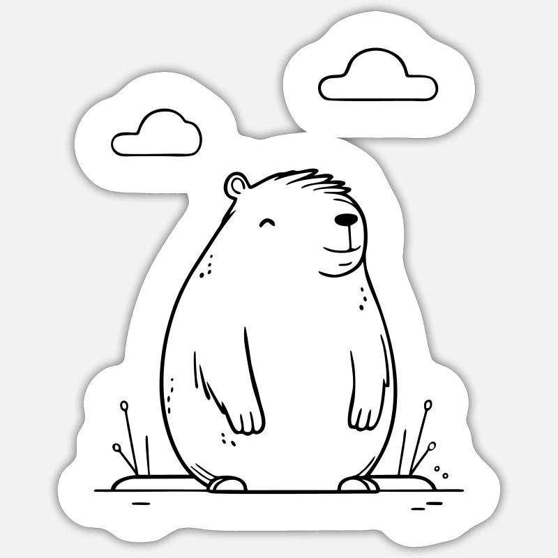 Capybara - Sticker size S (10 x 10 cm) - white matte