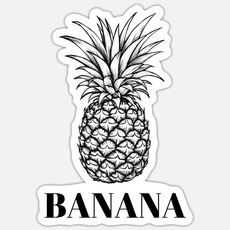 Banananas - Banane oder Ananas - Geschenk Party Sticker Größe S (10 x 10 cm)