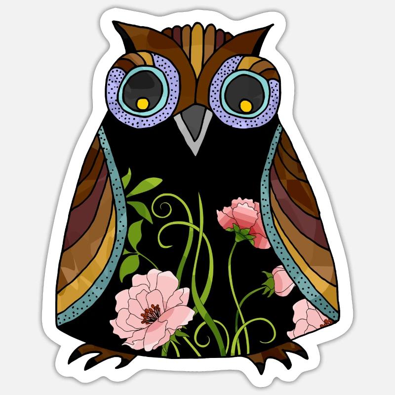 Bunter Vogel Sticker Größe S (10 x 10 cm)
