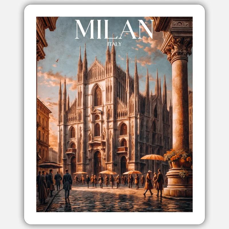 Milan - Sticker size S (10 x 10 cm) - white matte