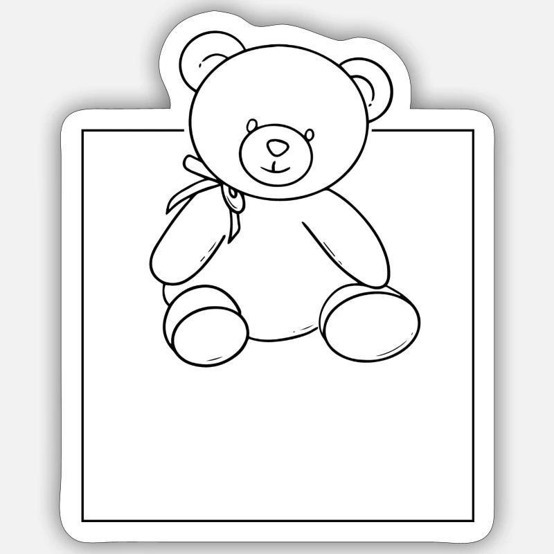 Teddy - Sticker Größe S (10 x 10 cm) - Mattweiß