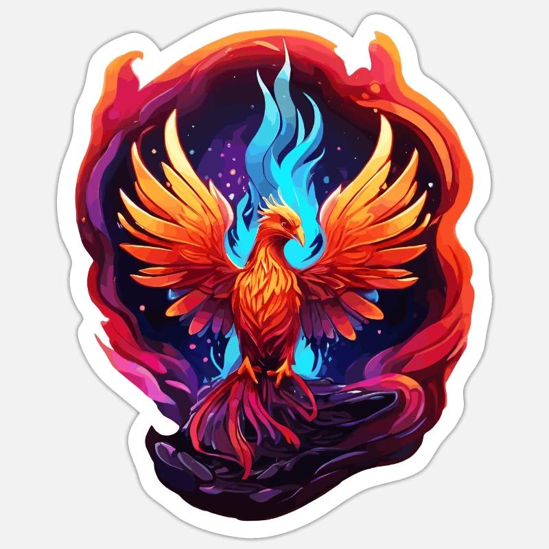 Phönix - Sticker Größe S (10 x 10 cm) - Mattweiß