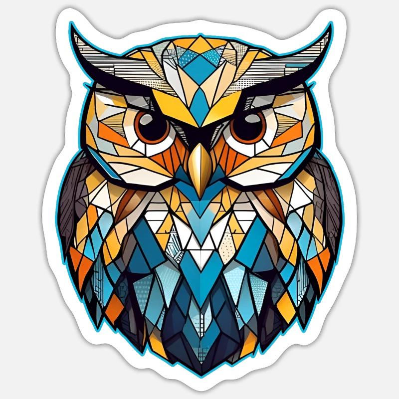 Cooles Eulen Symbol Sticker Größe S (10 x 10 cm)