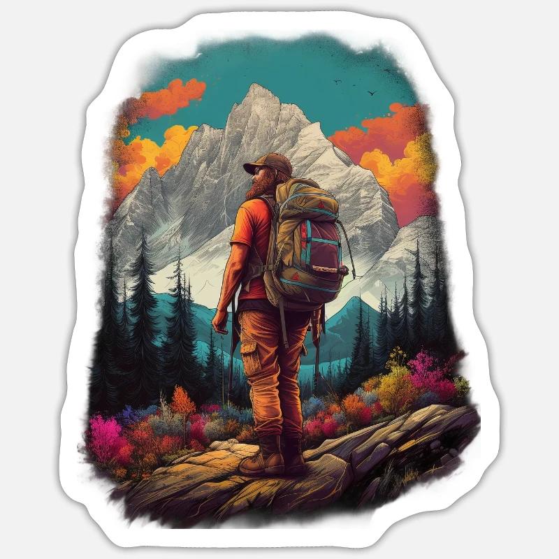 Wanderer 01 - Sticker size S (10 x 10 cm) - white matte