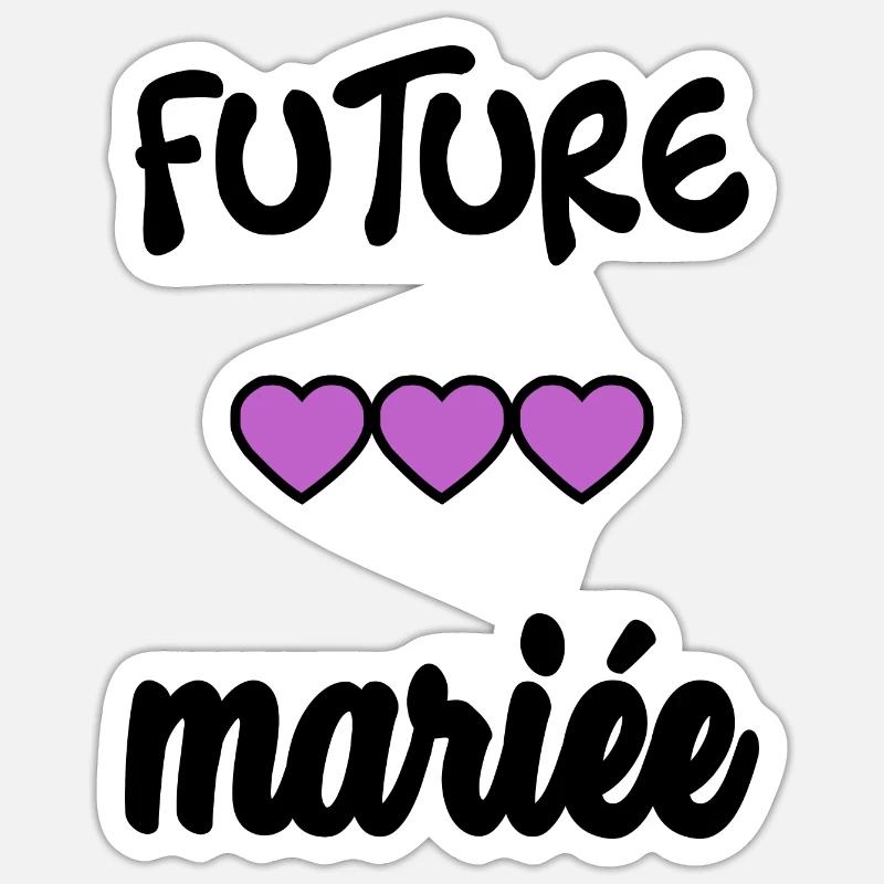 FUTURE MARIEE - Sticker taille S (10 x 10 cm) - blanc mat