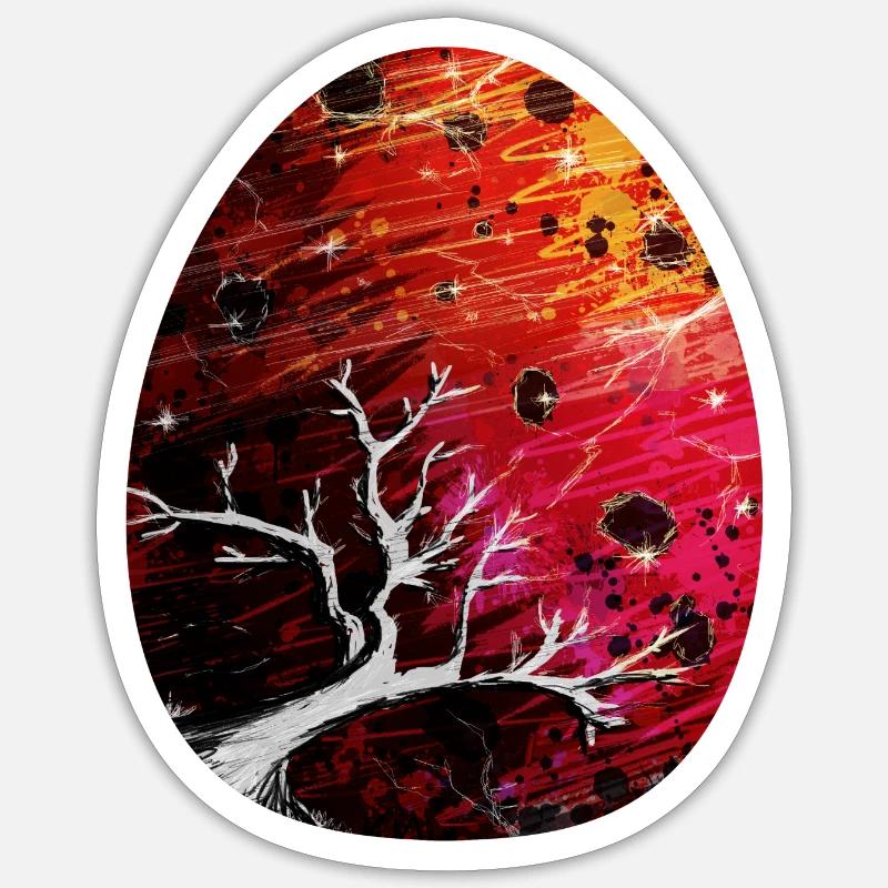 Drachenei Rot - Sticker Größe S (10 x 10 cm) - Mattweiß