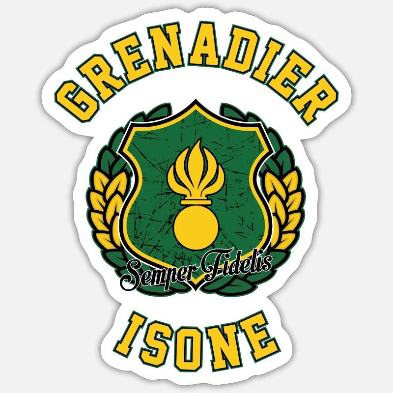 Grenadier - Sticker size S (10 x 10 cm) - white matte