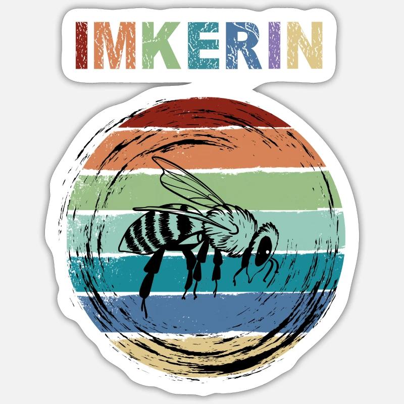 Imkerin liebt es dunkel - Sticker Größe S (10 x 10 cm) - Mattweiß