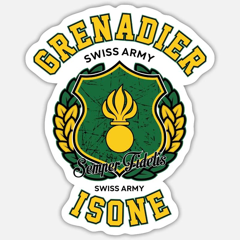 Grenadier - Sticker taille S (10 x 10 cm) - blanc mat