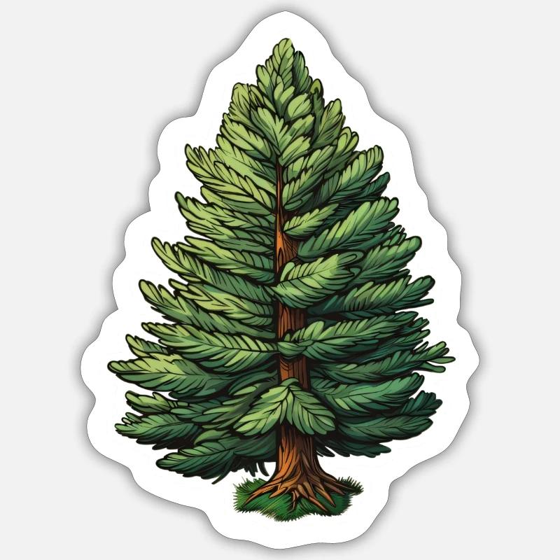 Tanne einzelner Baum Sticker Größe S (10 x 10 cm)