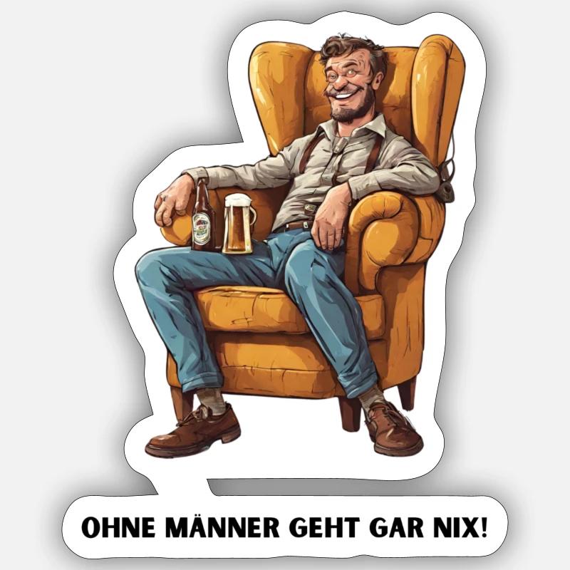 Bier-Joe - Sticker Größe S (10 x 10 cm) - Mattweiß