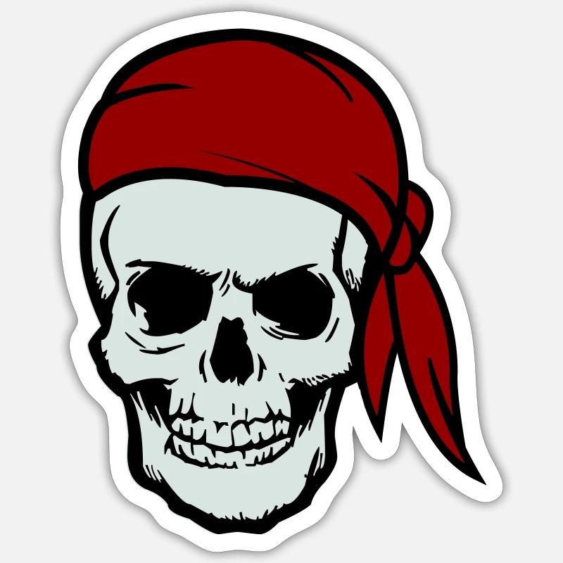 skull pirat - Sticker Größe S (10 x 10 cm) - Mattweiß