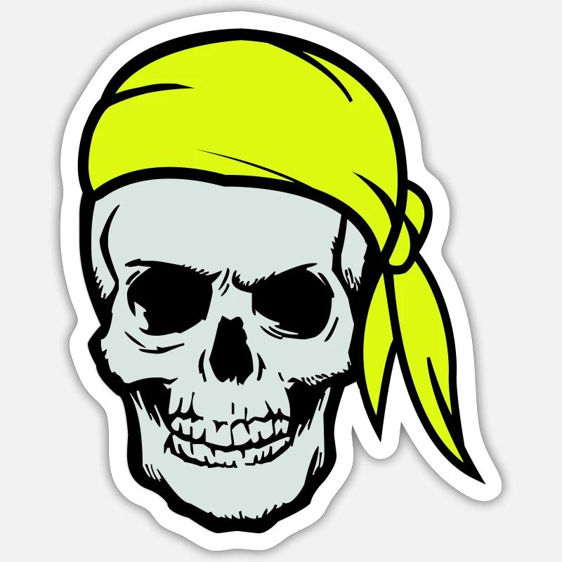 Skull Pirate Ahoy - Sticker size S (10 x 10 cm) - white matte
