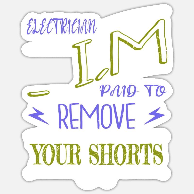 electrician gift caution electrical engineering Sticker Größe S (10 x 10 cm)