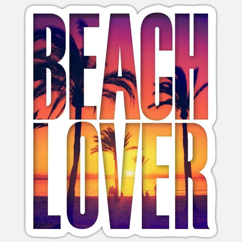 Beach Lover - Sticker Größe S (10 x 10 cm) - Mattweiß