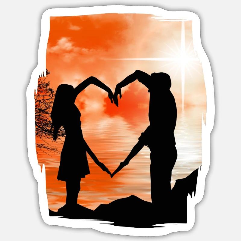 Valentine's Day Mood - Sticker size S (10 x 10 cm) - white matte