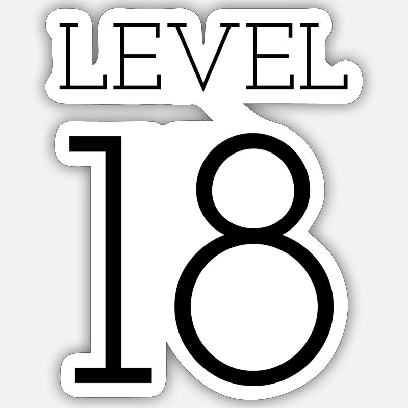 level 18 Sticker Größe S (10 x 10 cm)