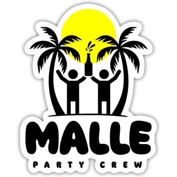 Malle Party Crew Mallorca Saying - Sticker size S (10 x 10 cm) - white matte - Front