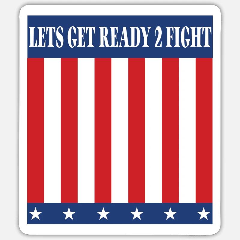 Préparons-nous 2 combat - Sticker taille S (10 x 10 cm) - blanc mat
