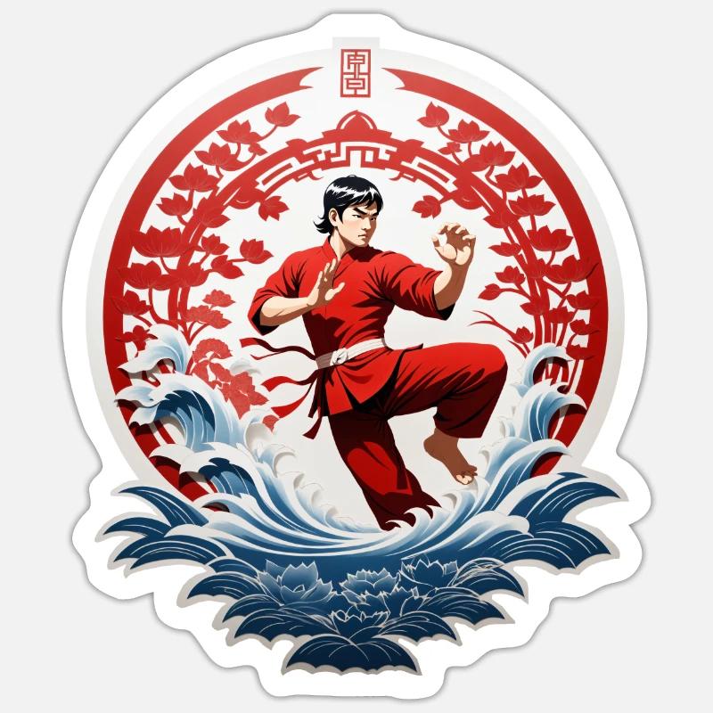Kung Fu - Sticker size S (10 x 10 cm) - white matte