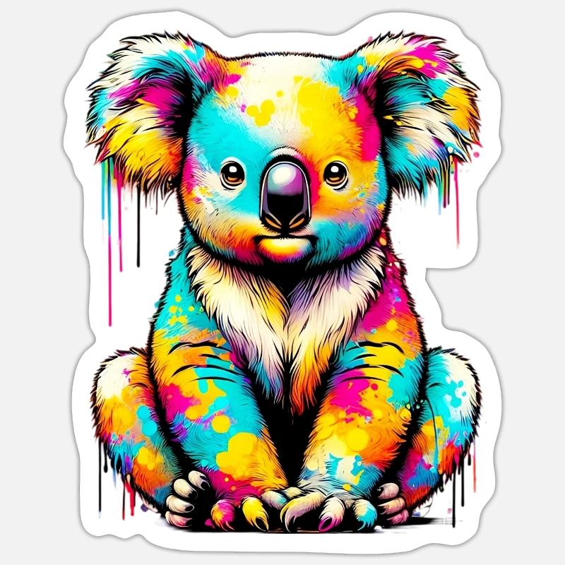 Koala - Sticker taille S (10 x 10 cm) - blanc mat