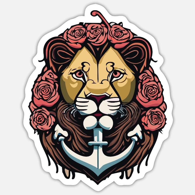 Loewe Anchor Roses - Sticker taille S (10 x 10 cm) - blanc mat