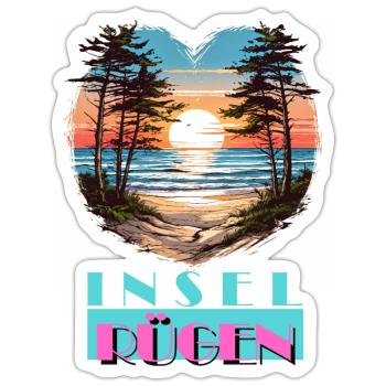 Île de Rügen Allemagne Vacances à la plage au soleil - Sticker taille S (10 x 10 cm) - blanc mat - Devant