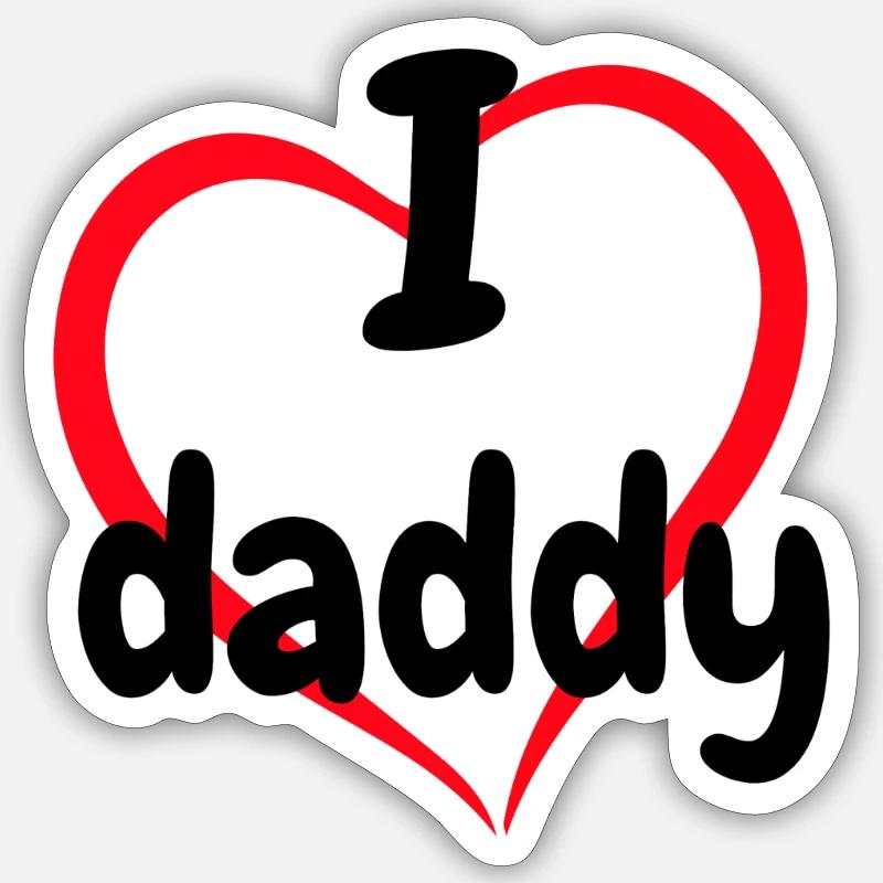Ich liebe Papa - Sticker Größe S (10 x 10 cm) - Mattweiß