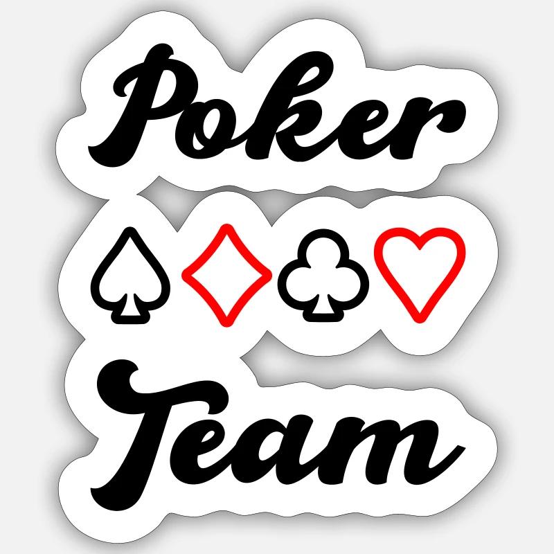 Équipe de poker - Sticker taille S (10 x 10 cm) - blanc mat