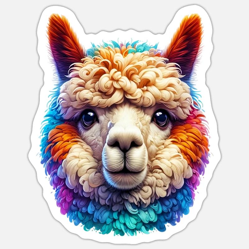 Alpaca - Sticker size S (10 x 10 cm) - white matte