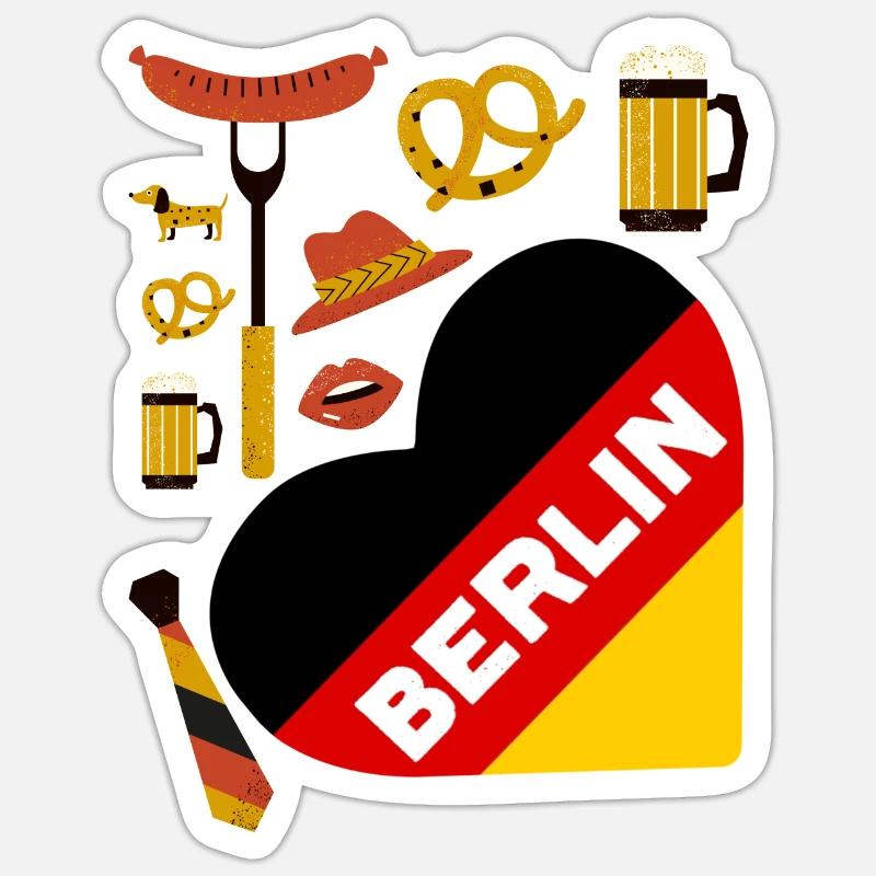 Berlin - Sticker taille S (10 x 10 cm) - blanc mat