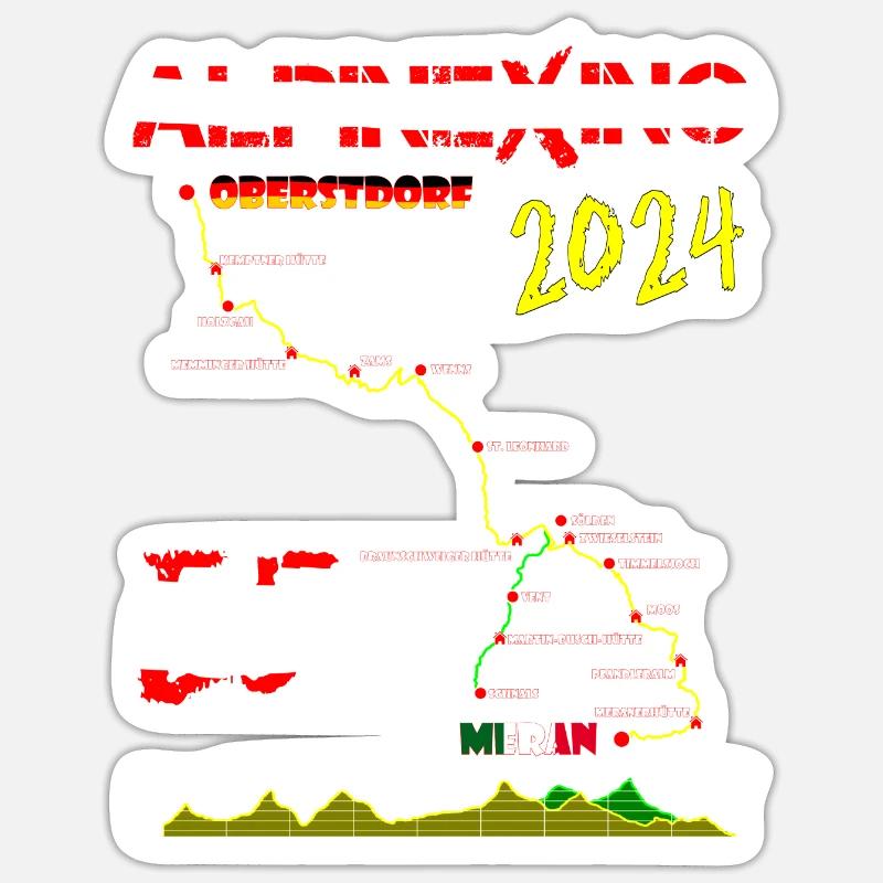 E5 Oberstdorf Merano 2024 - Sticker size S (10 x 10 cm) - white matte