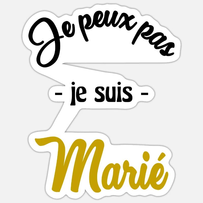 JUST MARRIED. EVJF - Sticker taille S (10 x 10 cm) - blanc mat