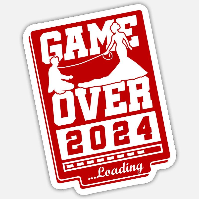 Wedding Loading 2024 Game Over Sticker taille S (10 x 10 cm)