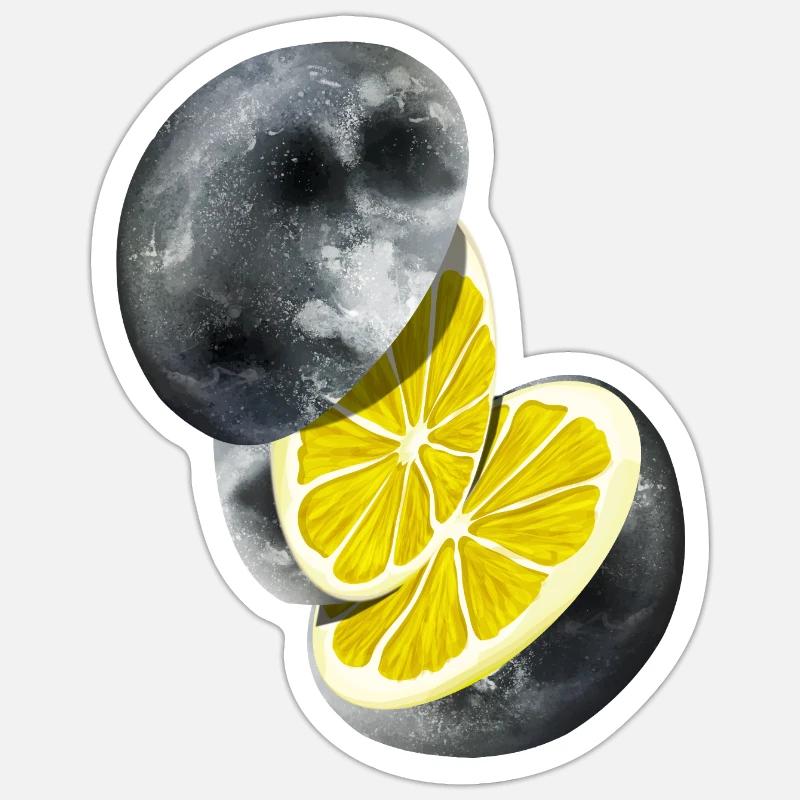 Lemon Moon - Sticker size S (10 x 10 cm) - white matte