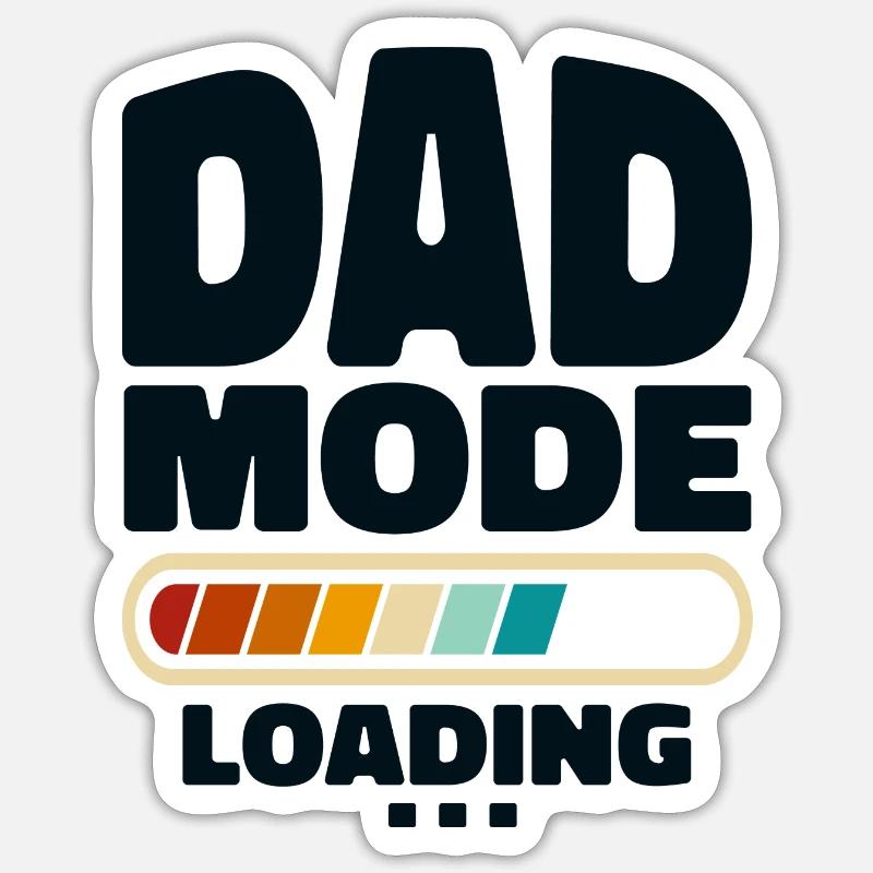 Lustiger Dad-Modus Loading Zitat Bester Vater aller Zeiten - Sticker Größe S (10 x 10 cm) - Mattweiß