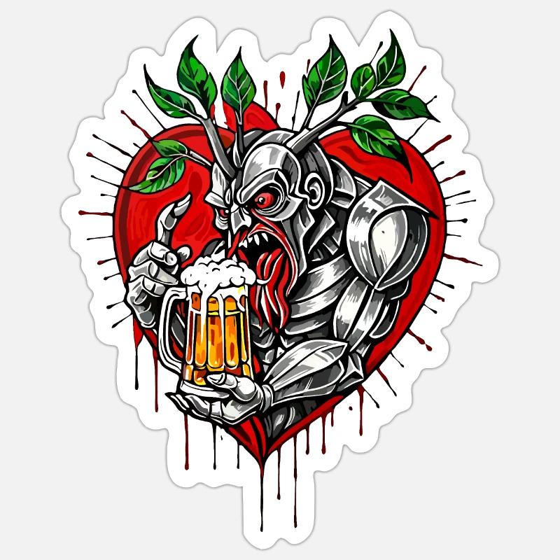 J’adore la bière - Sticker taille S (10 x 10 cm) - blanc mat