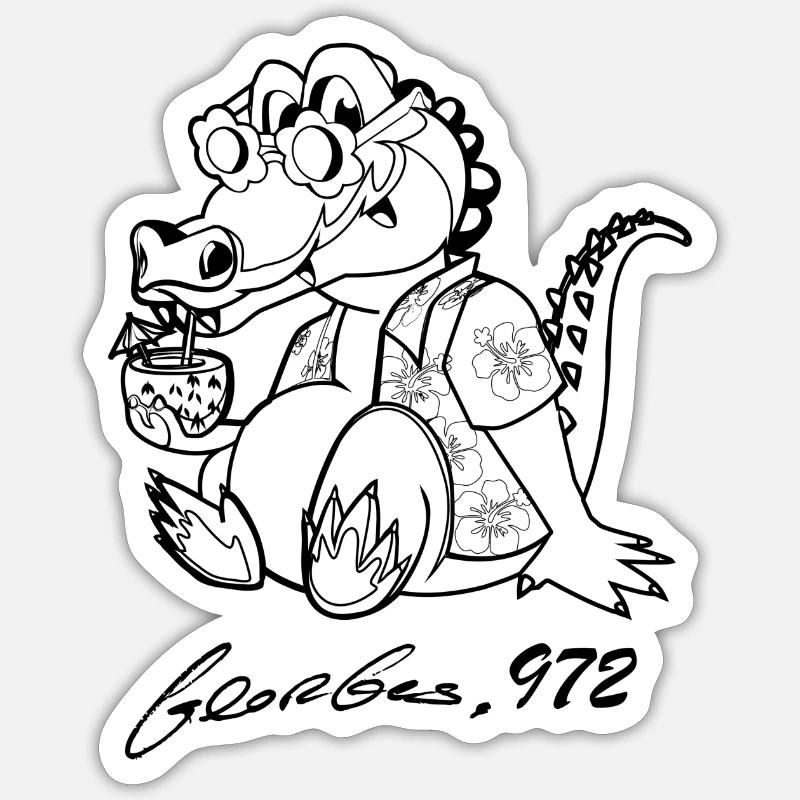 Georges Basic Black - Sticker size S (10 x 10 cm) - white matte