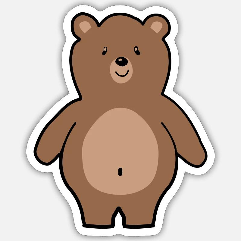 Ours - Sticker taille S (10 x 10 cm) - blanc mat