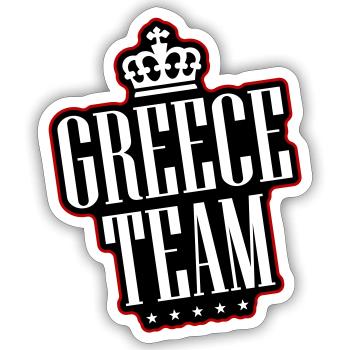Greece Team - Sticker Größe S (10 x 10 cm) - Mattweiß - Vorne