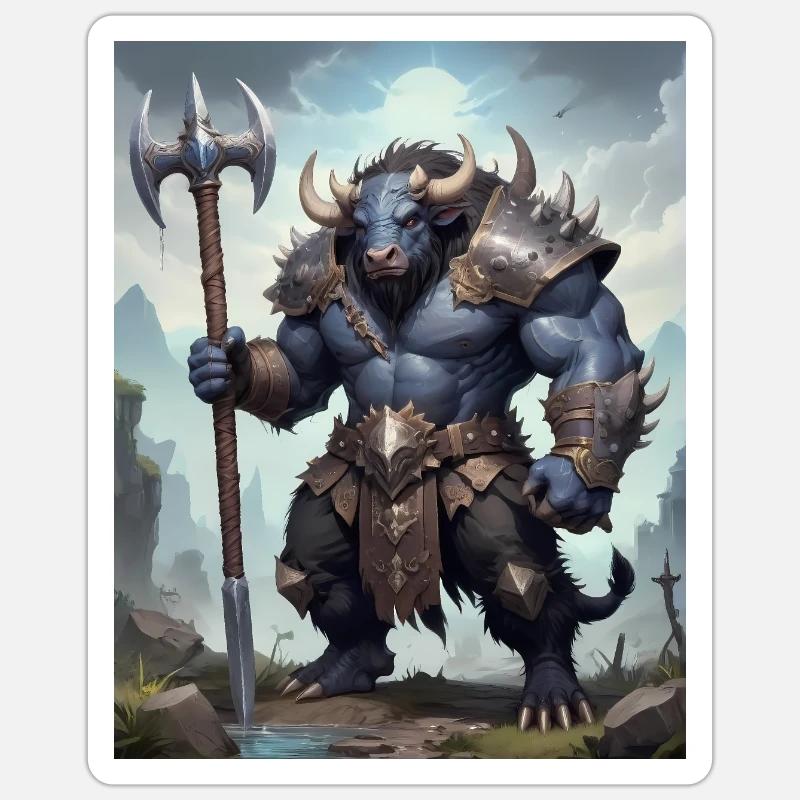 Ein monströses Ungetüm, ein Wasserbüffel Sticker Größe S (10 x 10 cm)