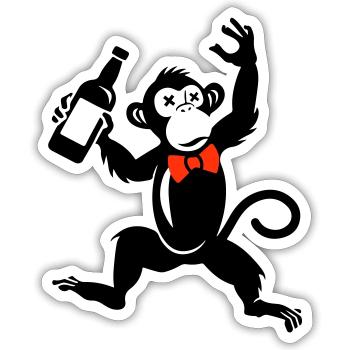 Affe Lustig Party Jga Bräutigam Groom - Sticker Größe S (10 x 10 cm) - Mattweiß - Vorne