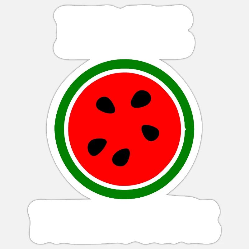 Melon pastèque de Palestine gratuit - Sticker taille S (10 x 10 cm) - blanc mat