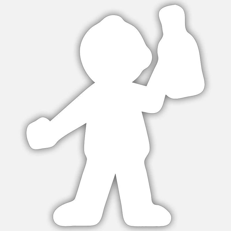 Bier Party Silhouette - Sticker Größe S (10 x 10 cm) - Mattweiß