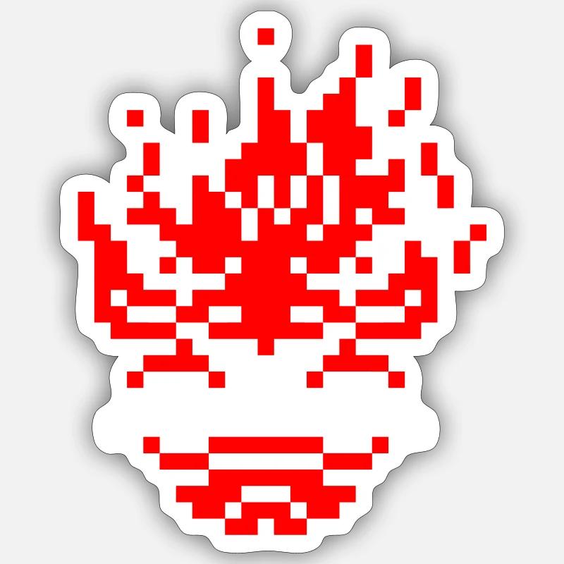 8bit pixel oni Sticker Größe S (10 x 10 cm)