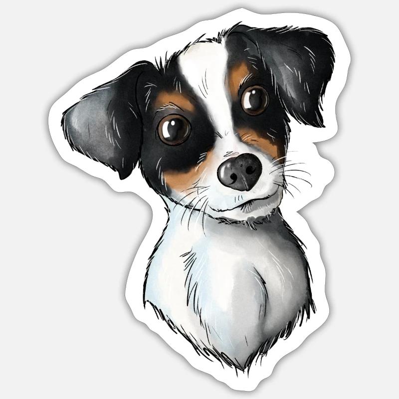 Jack Russell Pattern 3 - Sticker size S (10 x 10 cm) - white matte
